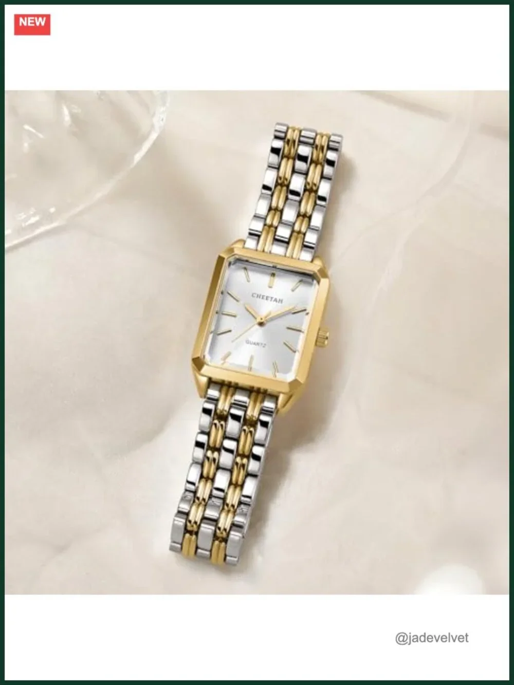 Retro Rectangular Case Stainless Steel Band Japanese Quartz Women's Watch